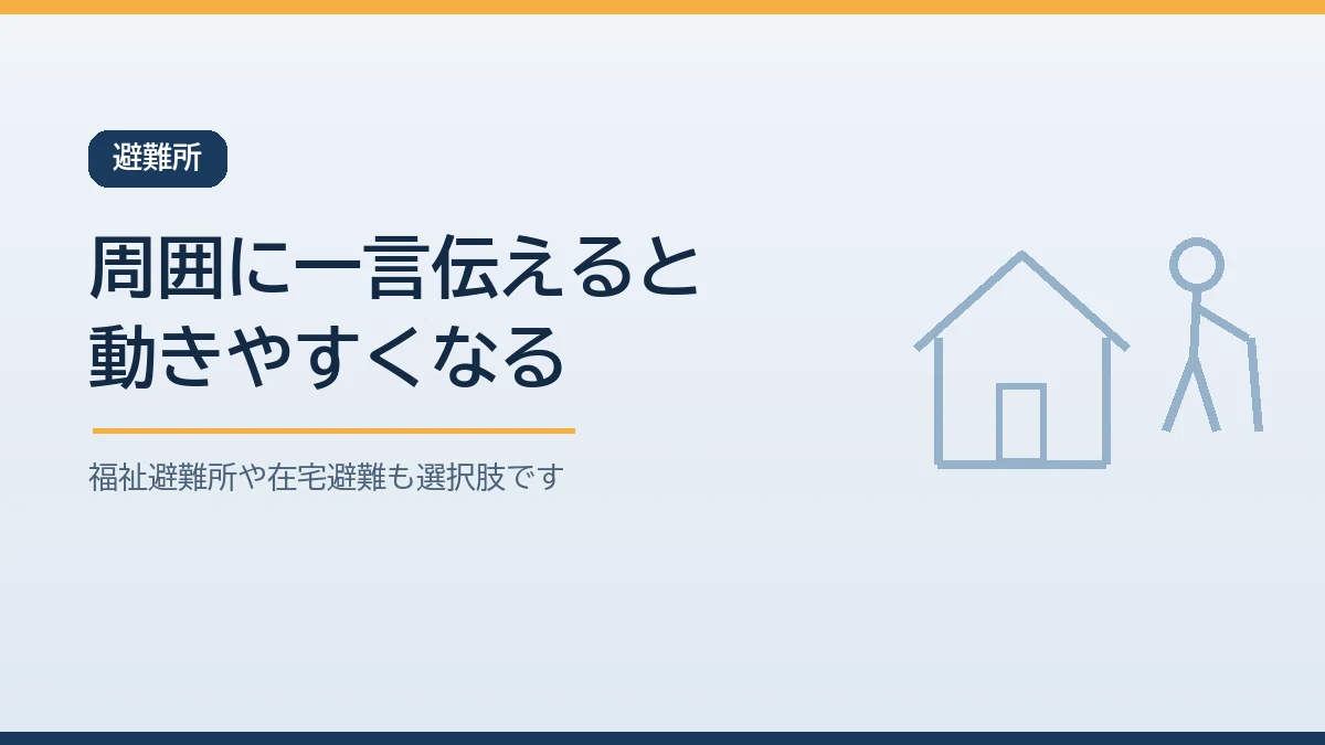 避難所では周囲に認知症があることを一言伝えると動きやすくなることを示すバナー画像