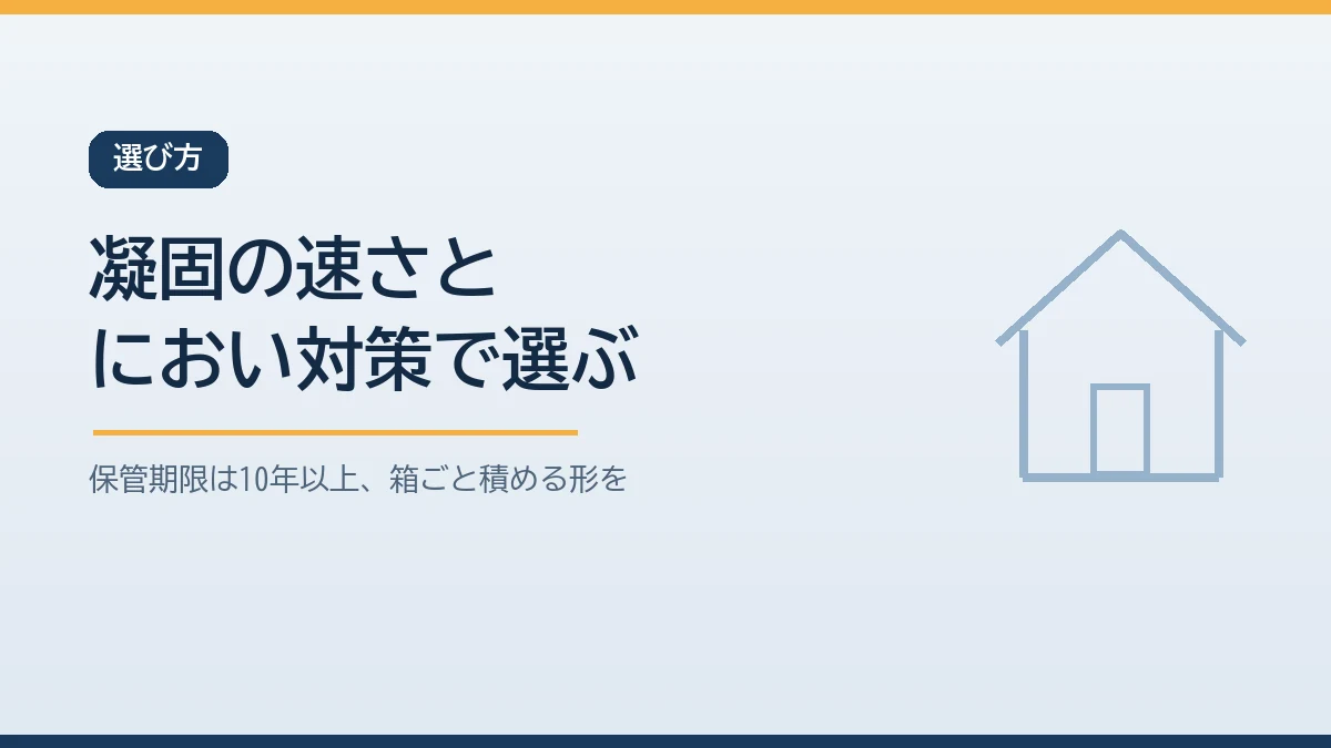 高齢者向けの携帯トイレは凝固の速さとにおい対策と保管期限で選ぶことを示すバナー画像