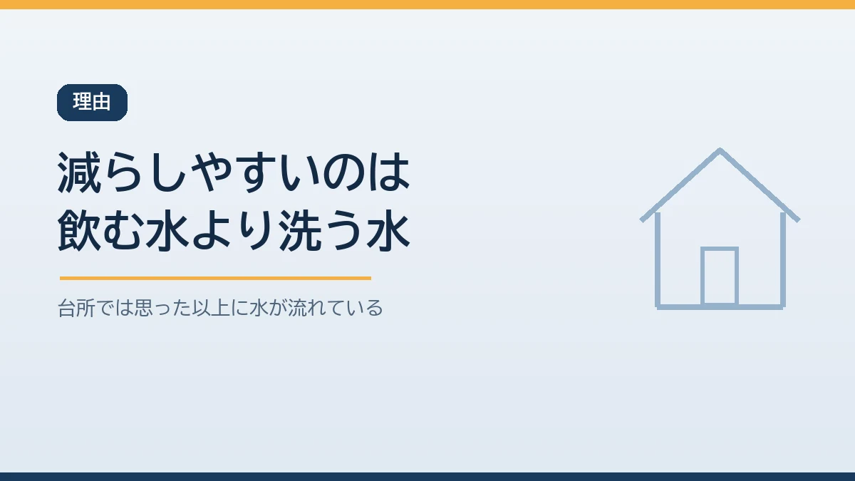 断水中に台所で減らしやすいのは飲み水ではなく食器や鍋を洗う水であることを示すバナー画像