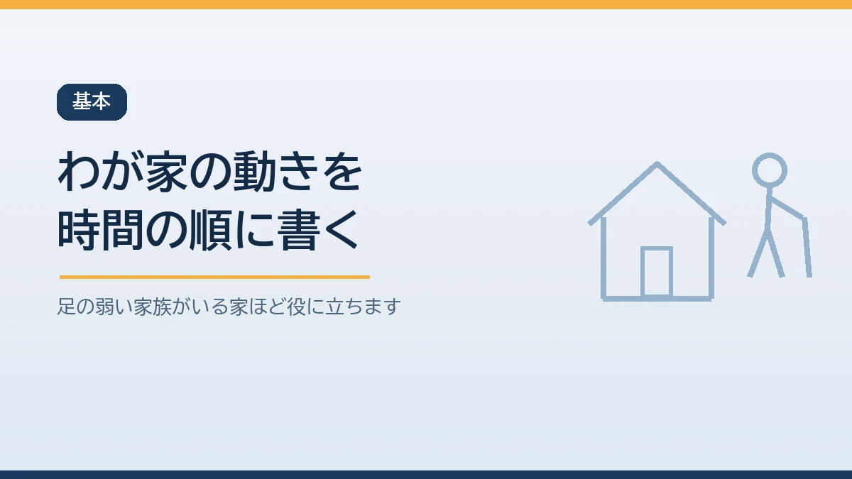 マイタイムラインは台風や大雨のときに家族がとる行動を時間の順に書き出した予定表で避難に時間がかかる高齢の家族がいる家庭ほど役立つことを示すバナー画像